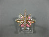 ESTATE LARGE .48CT ROUND DIAMOND 18KT YELLOW GOLD STAR FLOWER SNOWFLAKE RING