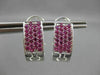 ESTATE WIDE 1.80CT AAA PINK SAPPHIRE 14KT WHITE GOLD PAVE CLIP ON EARRINGS