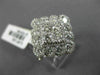 ESTATE EXTRA LARGE 2.24CT DIAMOND 18KT WHITE GOLD 3D FLOWER SQUARE ETOILE RING