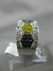 ESTATE WIDE 1.36CT MULTI COLOR DIAMOND 14KT WHITE GOLD HEXAGON ANNIVERSARY RING
