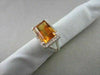 ESTATE WIDE 9.67CTW AAA CITRINE & DIAMOND 14KT WHITE GOLD RING