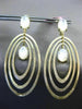 ESTATE LARGE AAA MOON STONE 14KT YELLOW GOLD MULTI OVAL CLIP ON HANGING EARRINGS