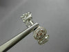 ESTATE LARGE 2.18CT DIAMOND 18KT WHITE GOLD 3D HALO OVAL HUGGIE HANGING EARRINGS