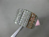 ESTATE WIDE .72CT DIAMOND 14KT WHITE GOLD 3D HANDCRAFTED 3 ROW FILIGREE RING