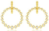 .52CT DIAMOND 14KT YELLOW GOLD ROUND GRADUATING CIRCLE OF LIFE HANGING EARRINGS