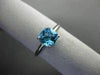 ESTATE 1.20CT AAA BLUE TOPAZ 14KT WHITE GOLD 3D SQUARE SOLITAIRE PROMISE RING