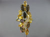 ESTATE LARGE 2.66CT DIAMOND & MULTI GEM 14KT YELLOW GOLD ELONGATED LEAF FUN RING