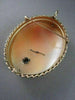 ANTIQUE LARGE .18CT DIAMOND FILIGREE LADY CAMEO 14K 2TONE BROOCH & PENDANT #1807