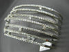 ESTATE EXTRA LARGE 5.95CT DIAMOND 14KT WHITE GOLD 3D MULTI ROW BANGLE BRACELET