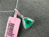 ESTATE 1.83CT DIAMONDS & AAA EMERALD 18K WHITE GOLD 3D TRILLION FLOATING PENDANT
