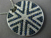 ESTATE LARGE 3.70CT DIAMOND & SAPPHIRE 18KT WHITE GOLD CIRCULAR SUNBURST PENDANT