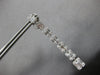 LARGE 3.27CT DIAMOND 18K WHITE GOLD ROUND & BAGUETTE GRADUATING HANGING EARRINGS