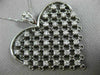 ESTATE LARGE 1.10CT DIAMOND 14K WHITE GOLD HANDCRAFTED ETOILE HEART LOVE PENDANT