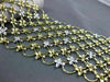 LARGE & LONG 1.30CT DIAMOND 18KT 2 TONE GOLD 3D MULTI ROW FLOWER ETOLIE BRACELET