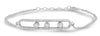 ESTATE .36CT DIAMOND 14K WHITE GOLD 3 STONE PAST PRESENT FUTURE SLIDING BRACELET