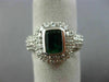 LARGE 2.80CT DIAMOND & AAA EMERALD 14KT WHITE GOLD 3D HALO PAVR ENGAGEMENT RING