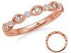 .21CT DIAMOND 14KT ROSE GOLD ROUND & MARQUISE SHAPE FILIGREE SEMI ETERNITY RING