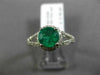 ESTATE 1.39CT DIAMOND & AAA COLOMBIAN EMERALD 14KT WHITE GOLD 3D ENGAGEMENT RING