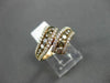 ESTATE WIDE 1.3CT WHITE & FANCY YELLOW DIAMOND 14KT ROSE GOLD ETOILE DOUBLE RING