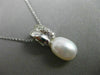 ANTIQUE .16CT DIAMOND & AAA SOUTH SEA PEARL 18KT WHITE GOLD OVAL PENDANT #12013