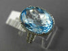 ESTATE LARGE 10.22CT DIAMOND & AAA BLUE TOPAZ 14KT WHITE GOLD OVAL HALO FUN RING