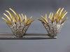 ESTATE LARGE 1.35CT DIAMOND 18KT WHITE & YELLOW GOLD 3D FLOWER CLIP ON EARRINGS
