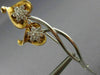 ANTIQUE .60CT DIAMOND 18KT WHITE & ROSE GOLD 3D HEARTS ARROW PIN BROOCH #1383
