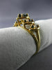 ANTIQUE 1.60CT SAPPHIRE 14KT YELLOW GOLD GRADUATING MARQUISE PYRAMID RING #22654