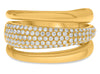 ESTATE LARGE .60CT DIAMOND 14K YELLOW GOLD MULTI ROW GRADUATING ANNIVERSARY RING