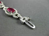 ANTIQUE WIDE 10.25CT DIAMOND & AAA OVAL RUBY 18KT WHITE GOLD 3D BRACELET