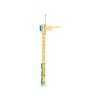 LARGE 3.92CT DIAMOND & AAA EMERALD 18KT YELLOW GOLD MULTI TEAR DROP FUN EARRINGS