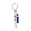 1.40CT DIAMOND & AAA SAPPHIRE PLATINUM 3D OVAL & BAGUETTE FUN FLOATING PENDANT