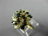 ESTATE WIDE 2.0CT DIAMOND & AAA SAPPHIRE 14KT YELLOW GOLD SWIRL FLOWER LOVE RING