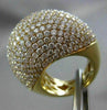 ESTATE MASSIVE 7.89CT DIAMOND 18K YELLOW GOLD MULTI ROW PAVE DOME SHAPE FUN RING