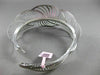 ESTATE WIDE .70CT DIAMOND 14KT WHITE GOLD 3D MATTE MULTI WAVE BANGLE BRACELET