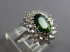 LARGE 2.60CT DIAMOND & AAA INTENSE PERIDOT 14K WHITE GOLD ENGAGEMENT RING #28312