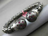 ESTATE 1.20CT RUBY 14KT WHITE & BLACK GOLD 3D FLEXIBLE HAMMERED BANGLE BRACELET