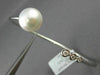ESTATE .1CT DIAMOND & AAA SOUTH SEA PEARL 18K WHITE GOLD JOURNEY BANGLE BRACELET