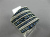 ESTATE LARGE 2.14CT DIAMOND & SAPPHIRE 14KT WHITE GOLD MULTI ROW COCKTAIL RING