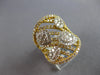 LARGE 2.19CT DIAMOND 14KT 2 TONE GOLD 3D CLUSTER MULTI SHAPE INVISIBLE FUN RING