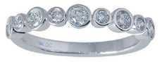 ESTATE .50CT DIAMOND 14KT WHITE GOLD ROUND BEZEL SEMI ETERNITY ANNIVERSARY RING