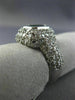 LARGE 2.80CT DIAMOND & AAA EMERALD 14KT WHITE GOLD 3D HALO PAVR ENGAGEMENT RING
