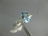 ESTATE 1.42CT DIAMOND & AAA AQUAMARINE 14KT WHITE GOLD 3D OVAL ENGAGEMENT RING
