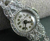 ANTIQUE ART DECO 1.30CT OLD MINE DIAMOND FILIGREE PLATINUM SOLAR WATCH #22177