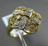ESTATE WIDE .35CT ROUND & PRINCESS DIAMOND 14K YELLOW GOLD 3D OPEN FILIGREE RING