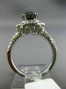 ESTATE 2.62CT WHITE & BLACK DIAMOND 14KT WHITE GOLD 3D FLOWER ENGAGEMENT RING