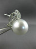 ESTATE EXTRA LARGE 1.65CT & AAA SOUTH SEA PEARL DIAMOND 18KT WHITE GOLD EARRINGS