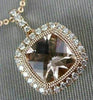 1.58CT DIAMOND & AAA MORGANITE 14KT ROSE GOLD 3D HALO FILIGREE MILGRAIN PENDANT