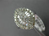 ESTATE LARGE 2.18CT ROUND & BAGUETTE DIAMOND 18KT WHITE GOLD 3D CLUSTER FUN RING