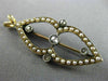 ANTIQUE .15CT ROSE CUT DIAMOND 14K TWO TONE GOLD PEARL PENDANT PIN BROOCH #25488